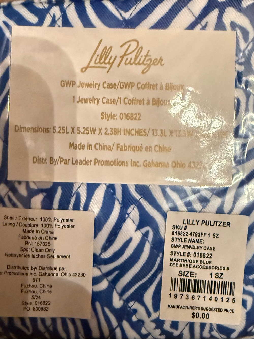 Lilly Pulitzer garment weekender bag & jewelry case Martinique blue zee Bebe NEW - Picture 10 of 14